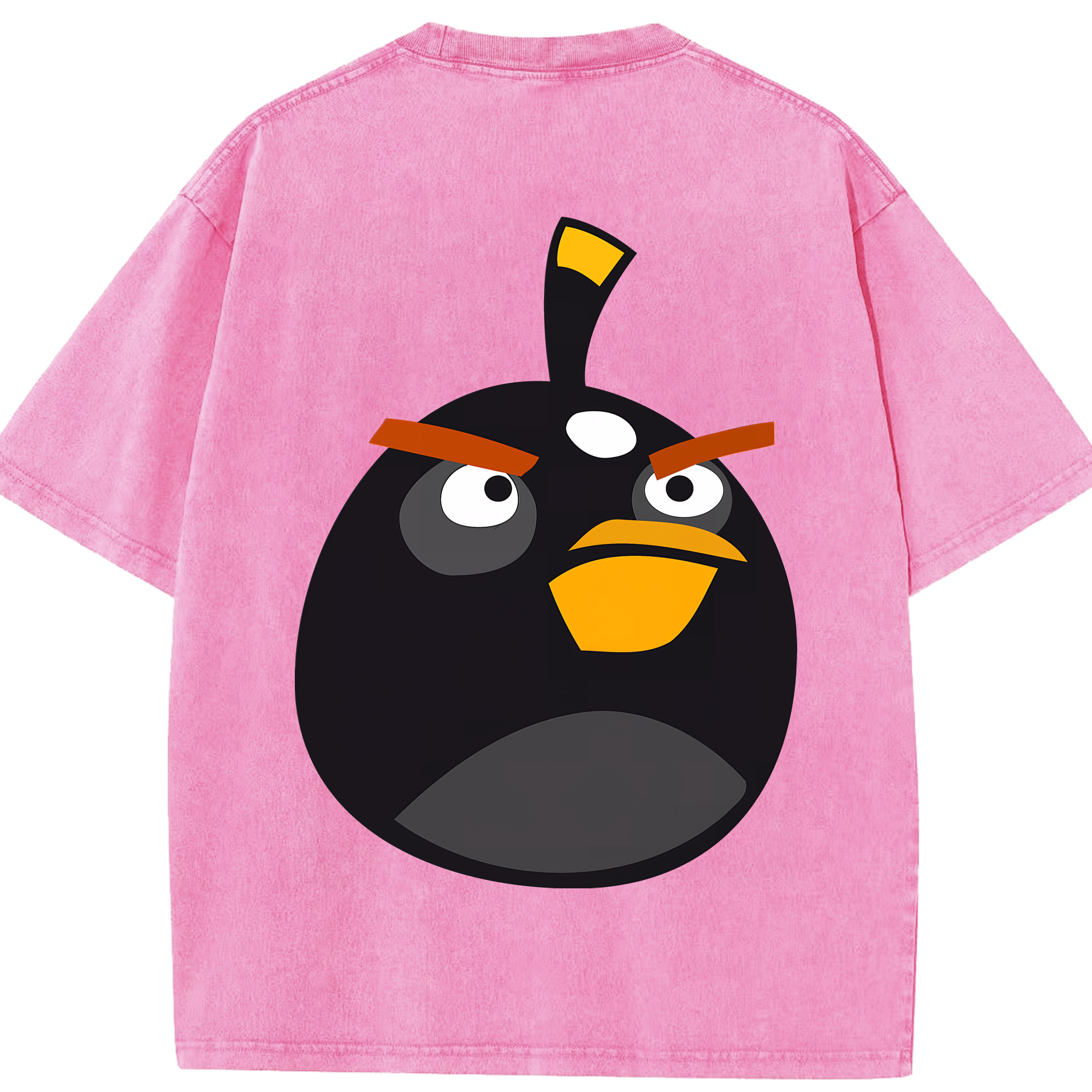 （画像用） Angry Birds アングリーバード 綿100% ヴィンテージ風 半袖Tシャツ（背面プリント）